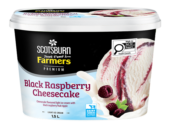 Black Raspberry Cheesecake Scotsburn joins Farmers Ice Cream