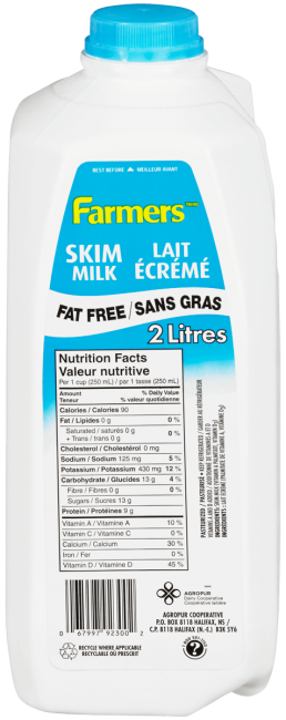 2 oz skim milk calories
